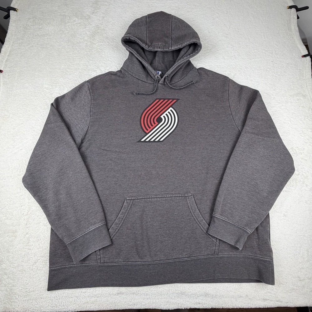 Portland Trail Blazers Men's Size 2XL Pullover Hoodie Gray‎ NBA